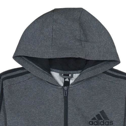 Adidas Men's Grey Full Zip Hoodie Size L Sports Fleece