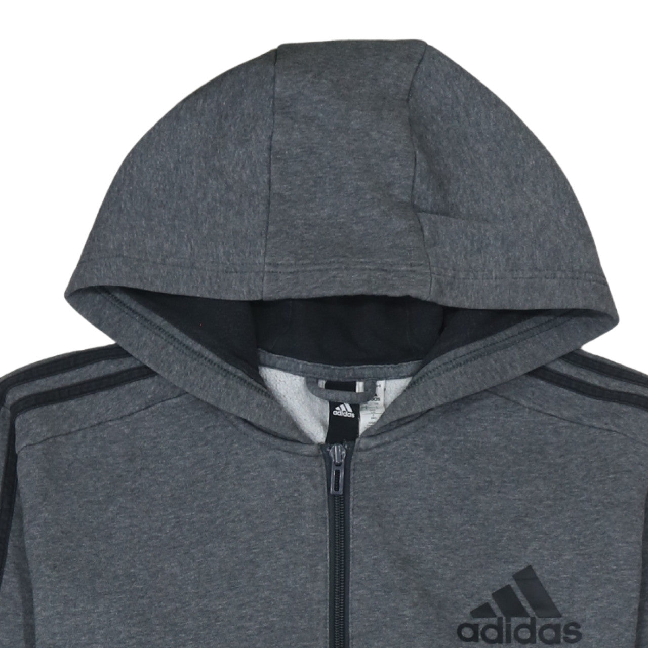Adidas Men's Grey Full Zip Hoodie Size L Sports Fleece