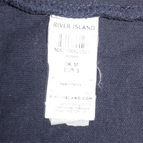 River Island Men's Blue Muscle Fit Pullover Hoodie Size M
