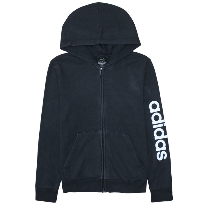 Adidas Womens Black Full Zip Hoodie Medium 12 Hooded Sweatshirt