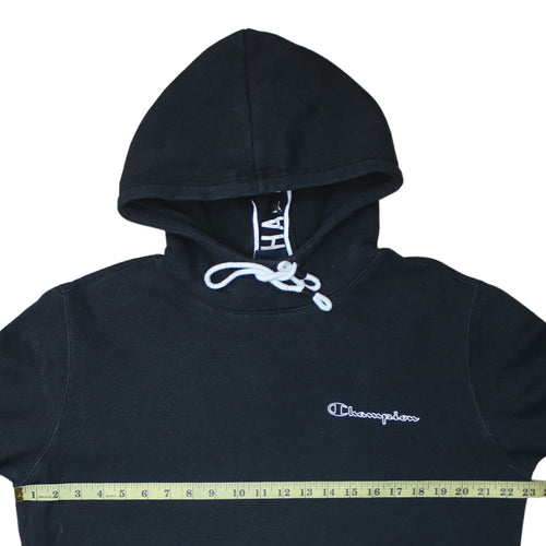 Champion Women's Black Large Pullover Hoodie with Logo Trim