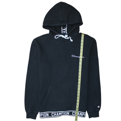 Champion Women's Black Large Pullover Hoodie with Logo Trim