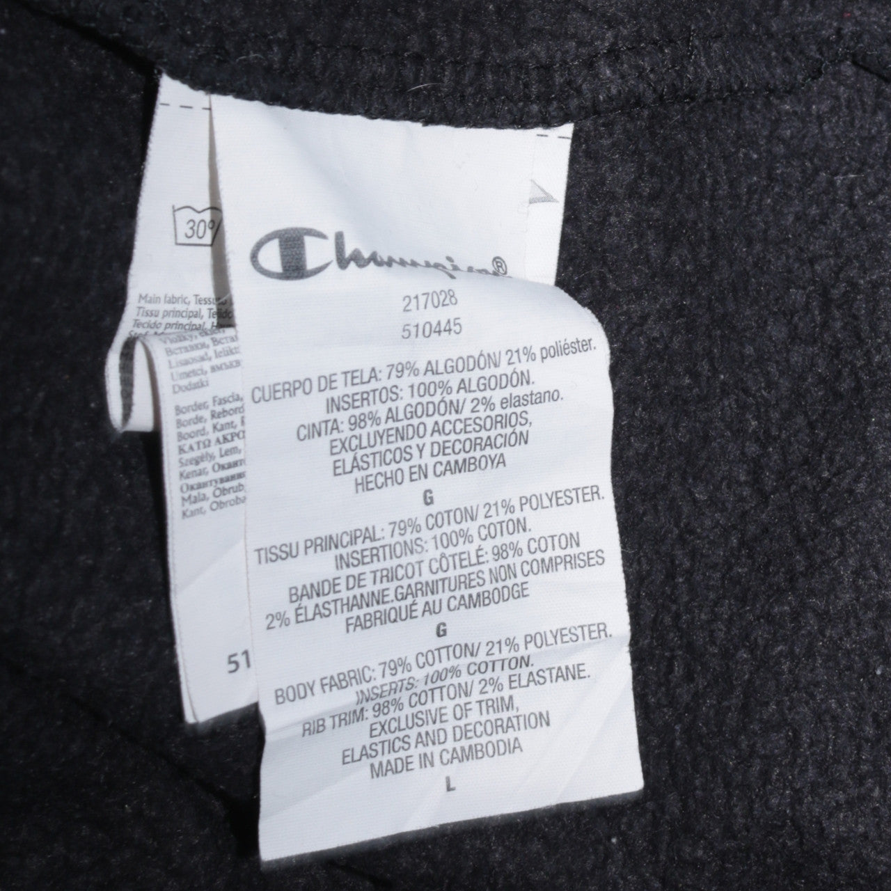 Champion Women's Black Large Pullover Hoodie with Logo Trim