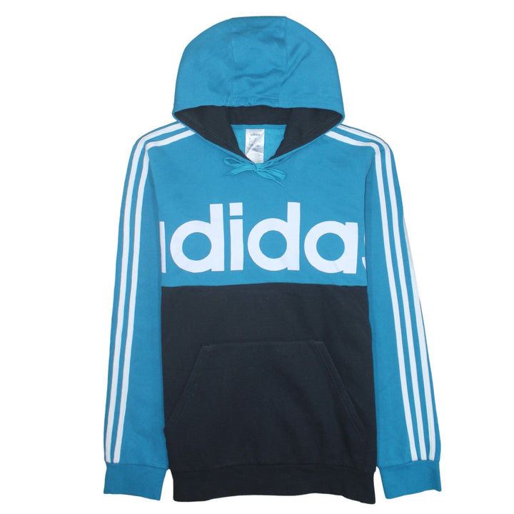 Adidas Men's Blue Pullover Hoodie Size L Logo Sportswear