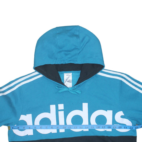 Adidas Men's Blue Pullover Hoodie Size L Logo Sportswear