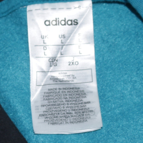 Adidas Men's Blue Pullover Hoodie Size L Logo Sportswear