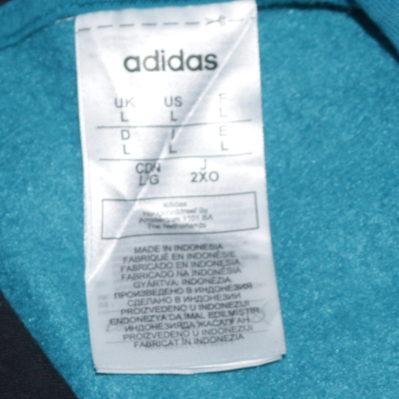 Adidas Men's Blue Pullover Hoodie Size L Logo Sportswear