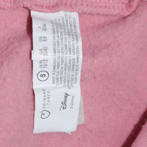 Disney Women Pink Mickey Hoodie Small Pullover Hooded Sweatshirt