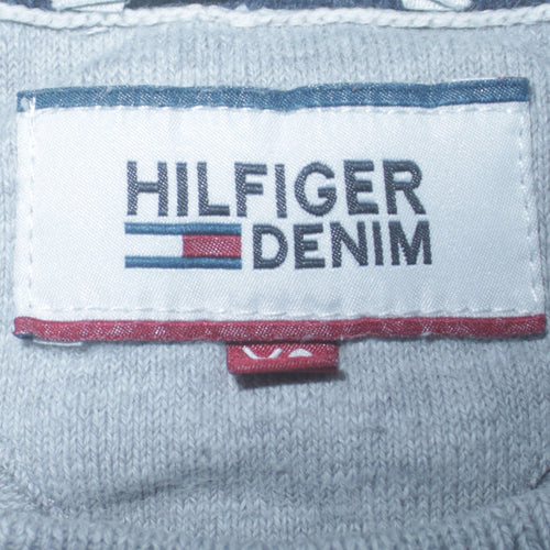 Tommy Hilfiger Men's Grey Cotton Crew Neck Pullover Jumper M