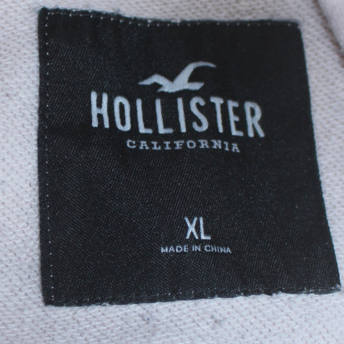 Hollister Womens Pink Hoodie XL Cotton Blend Graphic Print Pullover