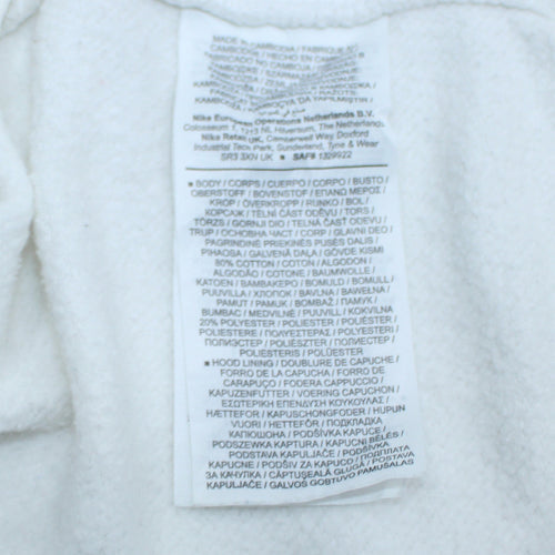 Nike Men's White Pullover Hoodie L Regular Fit Sportswear