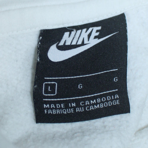 Nike Men's White Pullover Hoodie L Regular Fit Sportswear