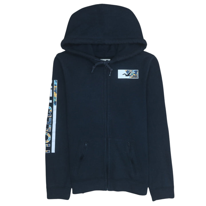 Hollister Womens Navy Full Zip Hoodie Size S Cotton Blend