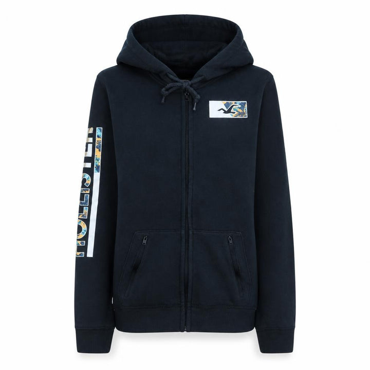 Hollister Womens Navy Full Zip Hoodie Size S Cotton Blend