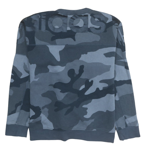 adidas Men's Grey Camouflage Crew Neck Pullover Sweatshirt XS