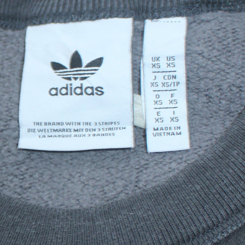 adidas Men's Grey Camouflage Crew Neck Pullover Sweatshirt XS