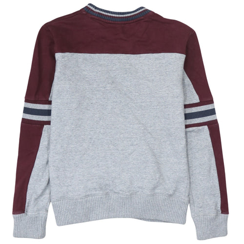Champion Men's Grey & Maroon Logo Pullover Sweatshirt Size M