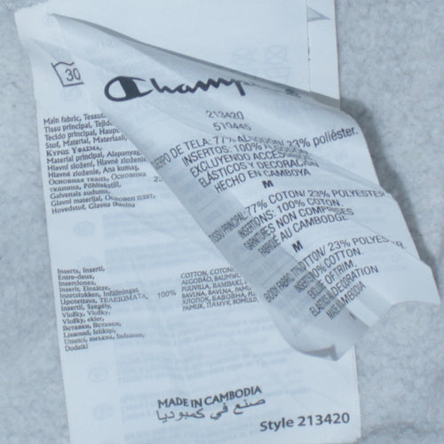 Champion Men's Grey & Maroon Logo Pullover Sweatshirt Size M