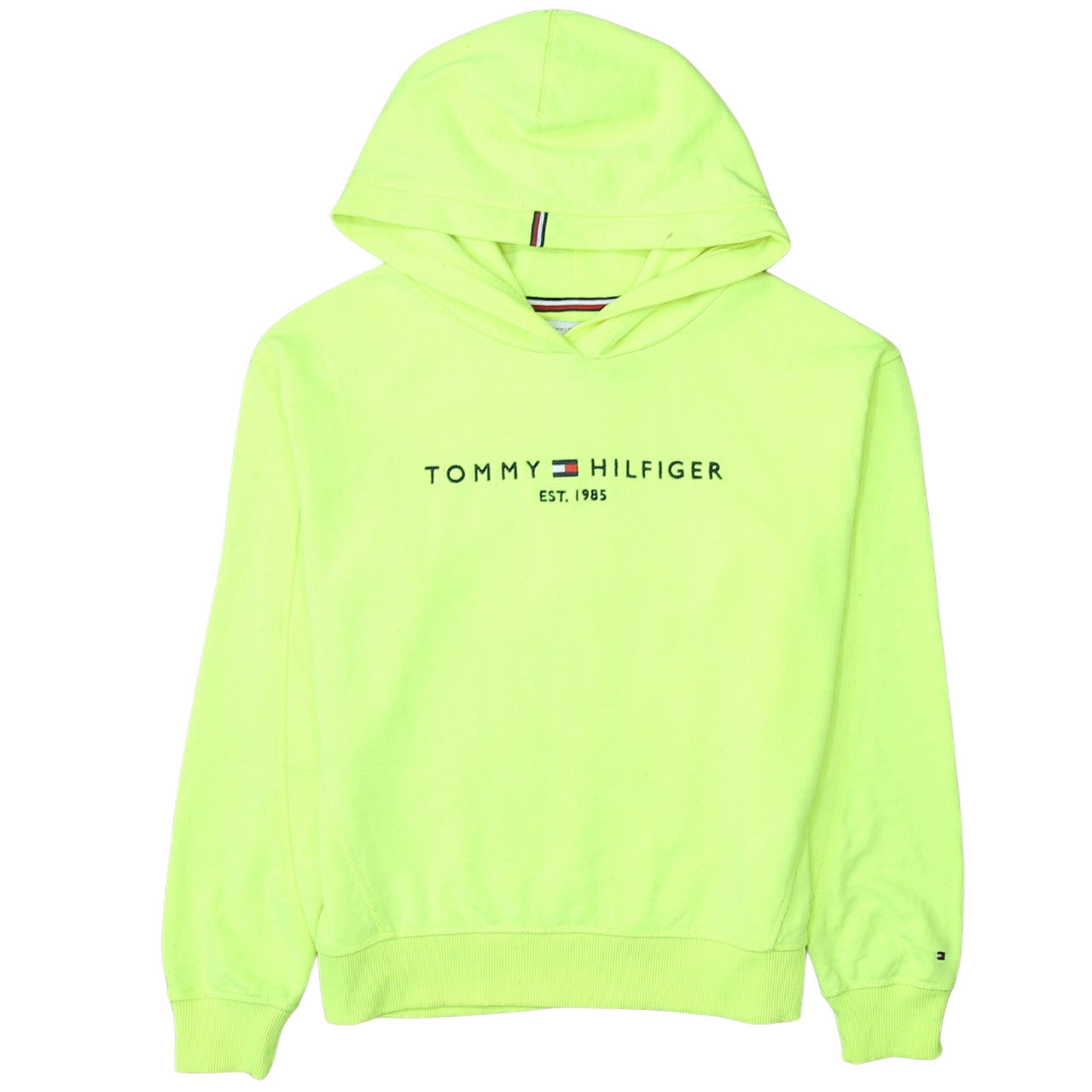 Tommy Hilfiger Boys Yellow Pullover Hoodie Size 176 Embroidered Logo