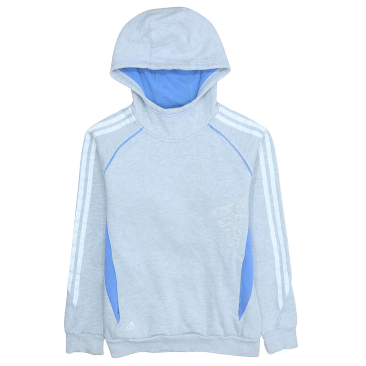 adidas Boys Grey Pullover Hoodie 13-14 Years Fleece Hooded Sweatshirt