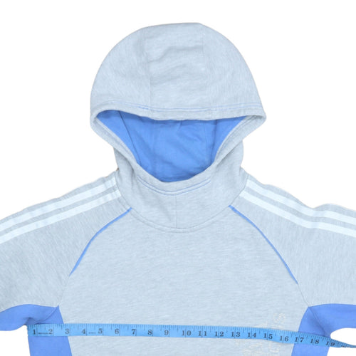 adidas Boys Grey Pullover Hoodie 13-14 Years Fleece Hooded Sweatshirt