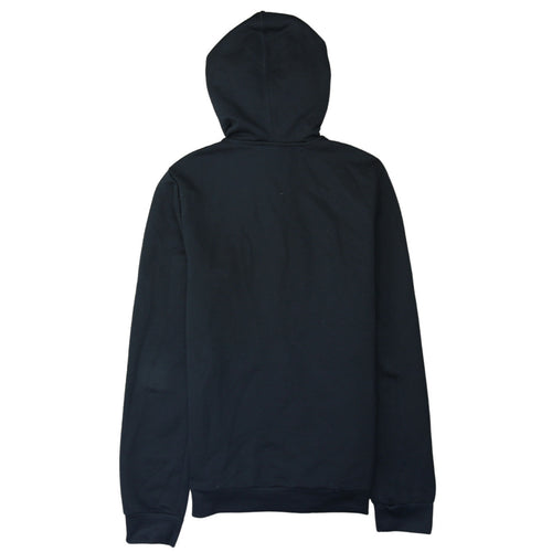 Adidas Women Black Full Zip Hoodie Small Logo Print Casual Sportswear