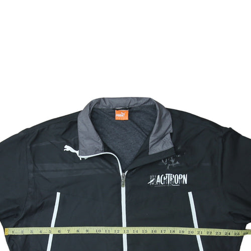Puma Men's Black 2XL Track Jacket Lightweight Full Zip Sportswear
