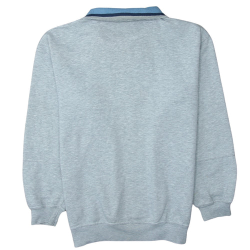 Ellesse Men's Grey 1/4 Zip Collared Sweatshirt Size S Retro Sports Style