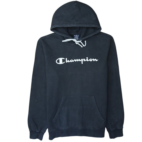 Champion Men’s Black Pullover Hoodie Large Fleece Logo Sweatshirt