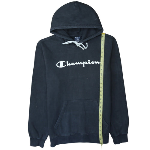 Champion Men’s Black Pullover Hoodie Large Fleece Logo Sweatshirt