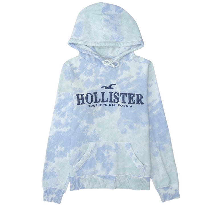 Hollister Women's Blue Tie-Dye Pullover Hoodie XS Cotton Blend
