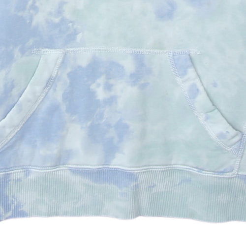 Hollister Women's Blue Tie-Dye Pullover Hoodie XS Cotton Blend
