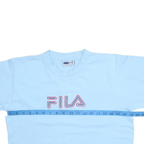 FILA Boys Blue 9-10 Years Logo Cotton Short Sleeve T-Shirt