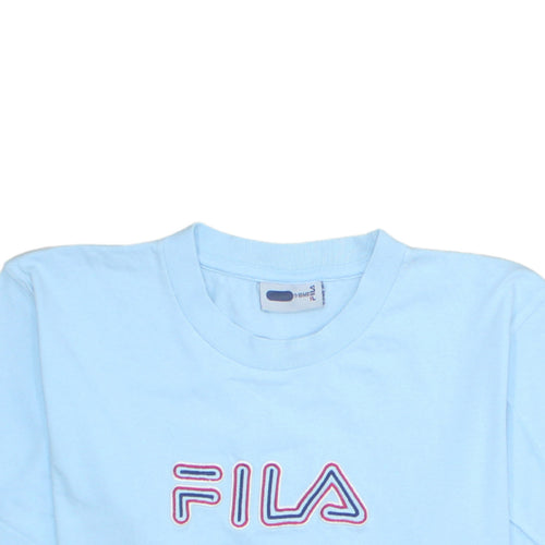 FILA Boys Blue 9-10 Years Logo Cotton Short Sleeve T-Shirt