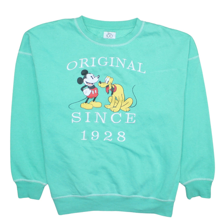 Disney x Primark Women Green Mickey & Pluto Sweatshirt Size S