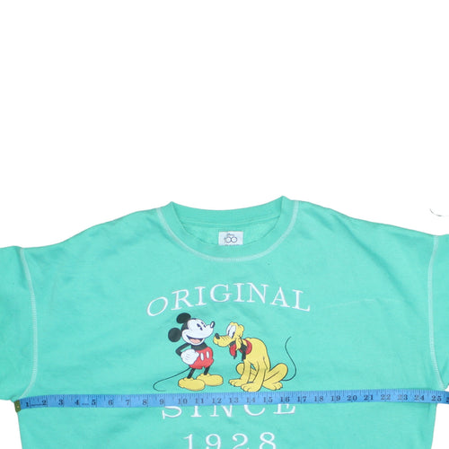 Disney x Primark Women Green Mickey & Pluto Sweatshirt Size S