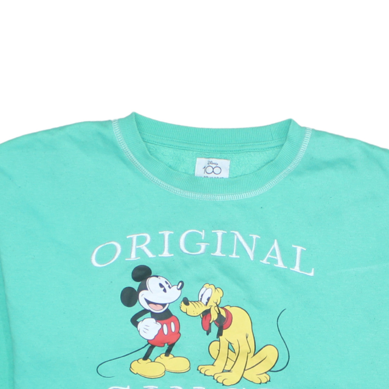 Disney x Primark Women Green Mickey & Pluto Sweatshirt Size S