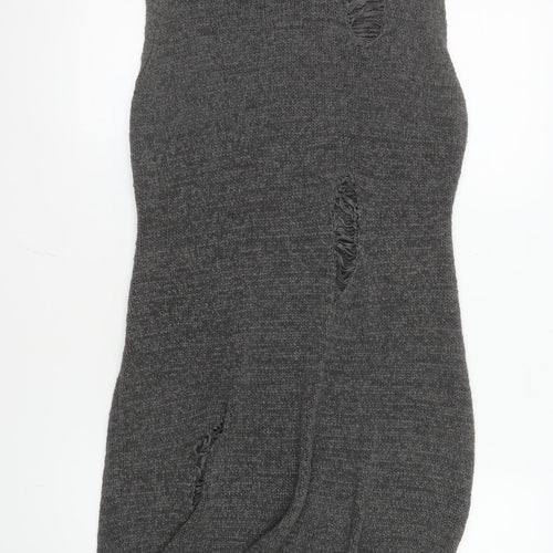 PrettyLittleThing Women Grey Sleeveless Knit Bodycon Dress L
