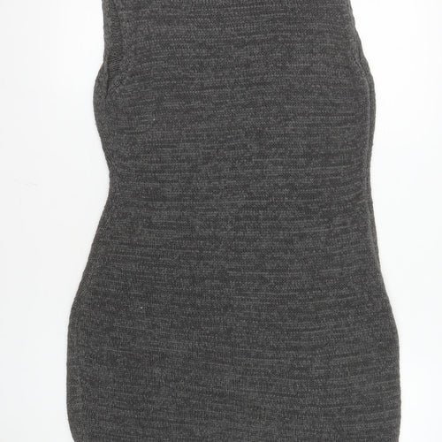 PrettyLittleThing Women Grey Sleeveless Knit Bodycon Dress L