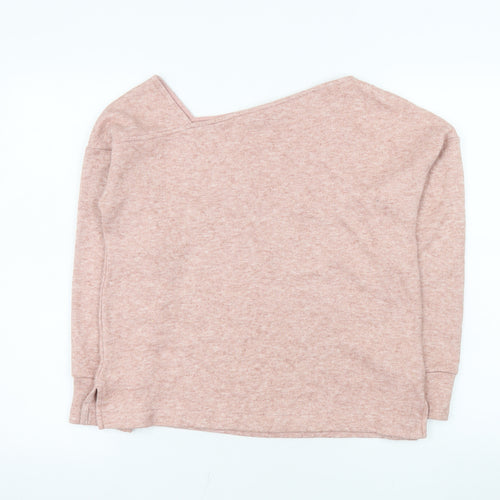 Next Women Pink One Shoulder Knit Top Size 10 Regular Fit