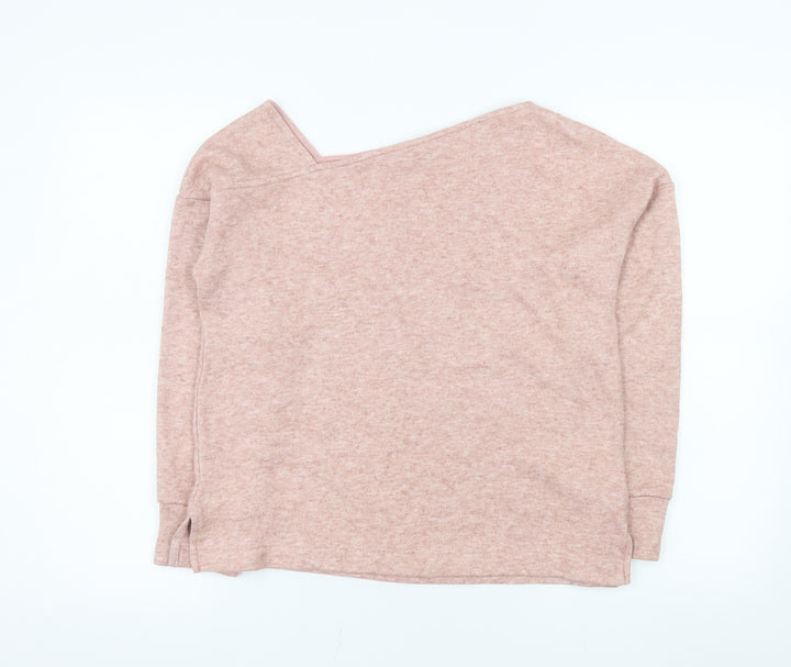 Next Women Pink One Shoulder Knit Top Size 10 Regular Fit