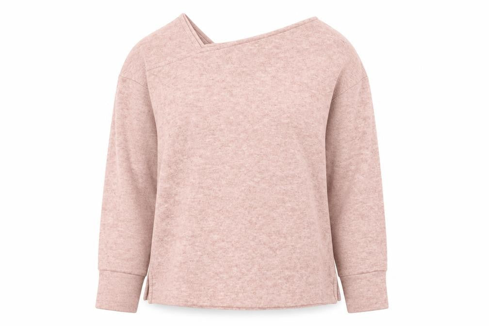 Front view of Next Women Pink One Shoulder Knit Top, size 10, Regular Fit