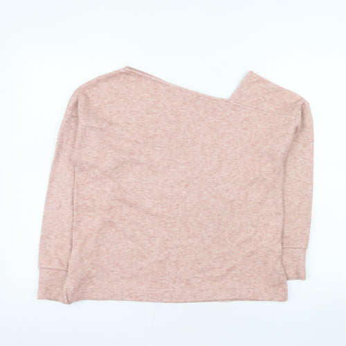 Next Women Pink One Shoulder Knit Top Size 10 Regular Fit