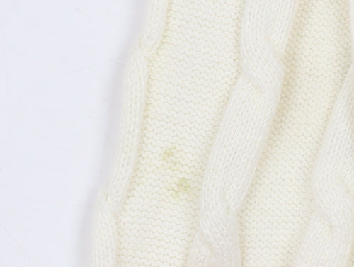 Slazenger Women's Ivory Cable-Knit V-Neck Jumper Size S