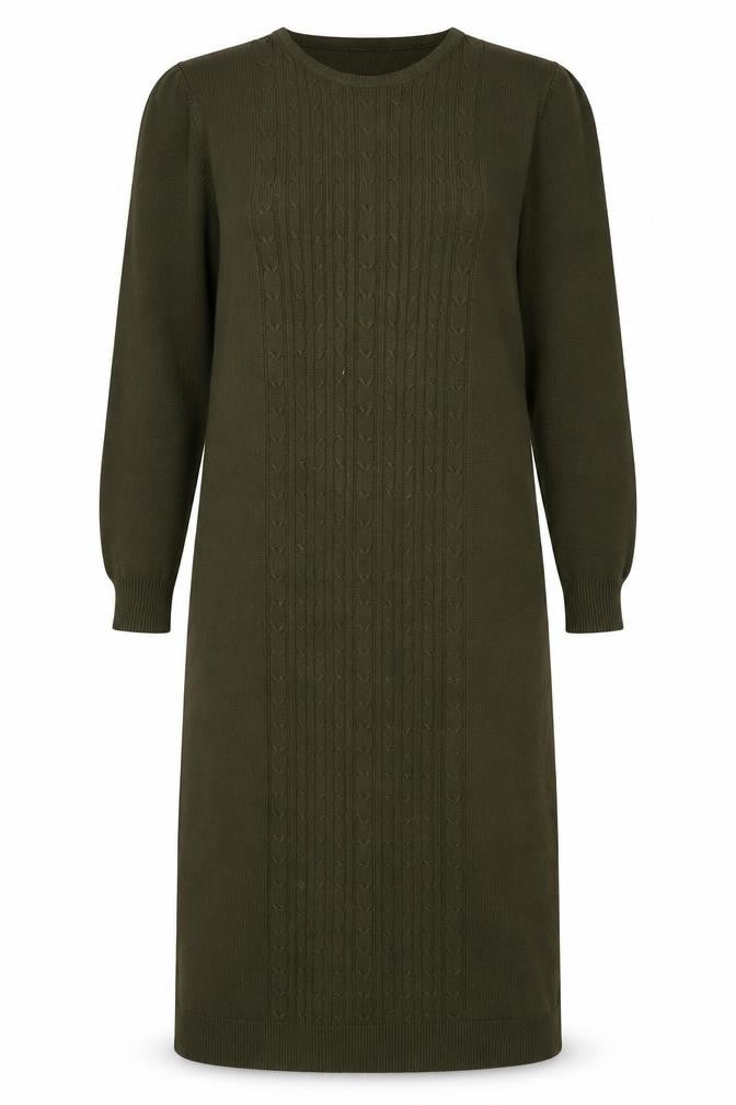 Tavin Women’s Green Knit Jumper Dress UK 8-10 Long Sleeve Midi