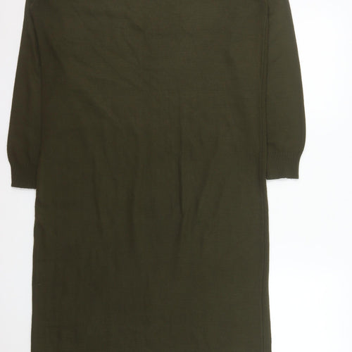 Tavin Women’s Green Knit Jumper Dress UK 8-10 Long Sleeve Midi
