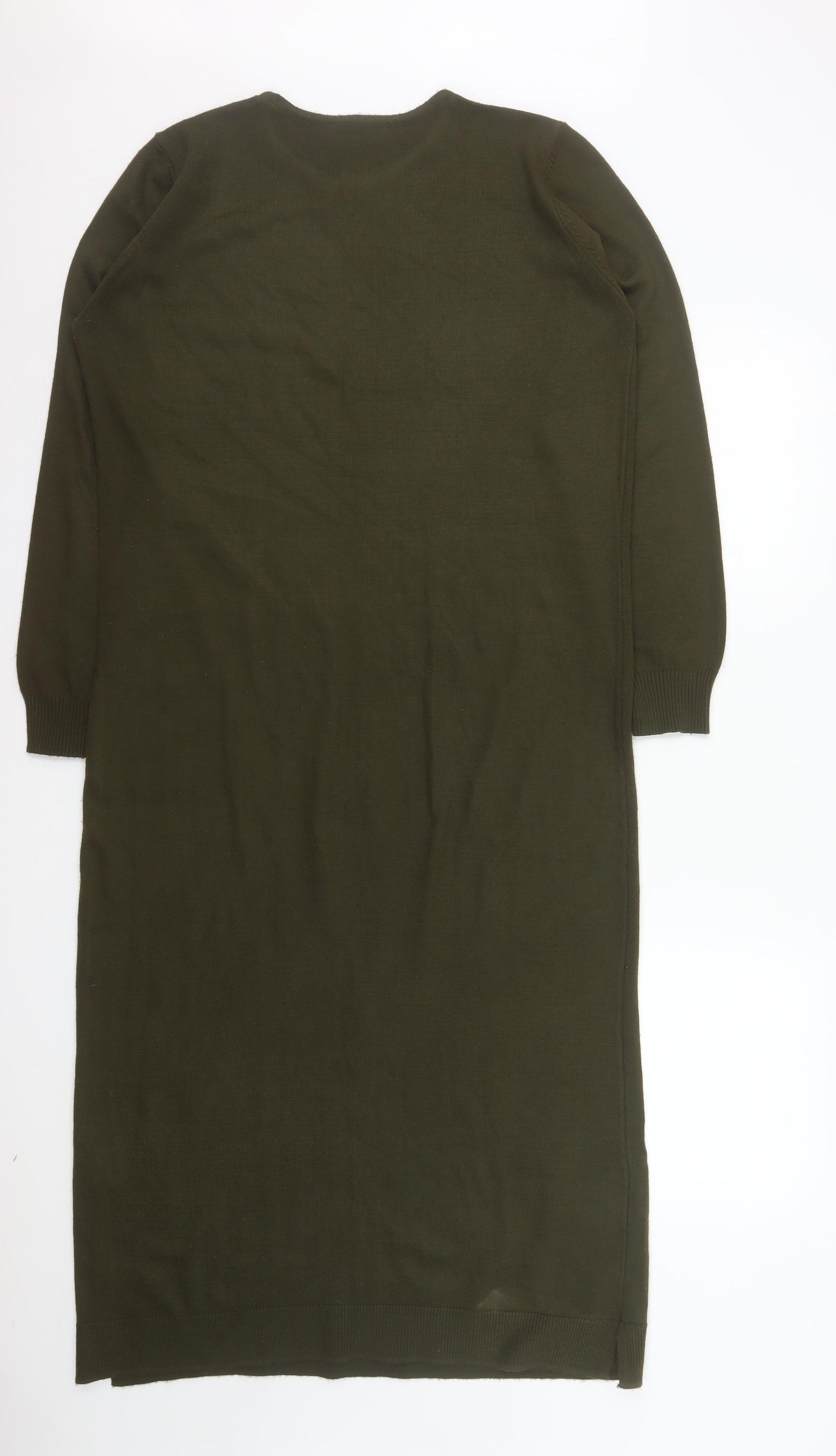 Tavin Women’s Green Knit Jumper Dress UK 8-10 Long Sleeve Midi