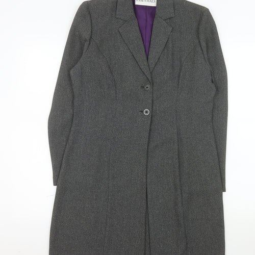 Essentials Women's Grey Size 12 Long Tailored Suit Jacket