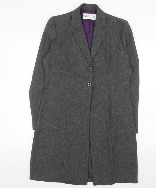 Essentials Women's Grey Size 12 Long Tailored Suit Jacket