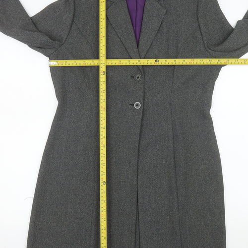 Essentials Women's Grey Size 12 Long Tailored Suit Jacket
